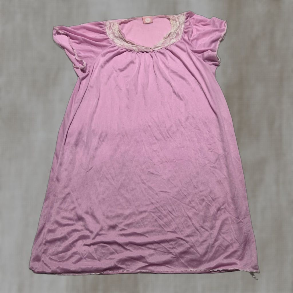 Pinko CC Pink Night Gown Nighty Printed Maxi Sleepwear Adult Women's XL Extra Large Shirt Size ONE SIZE - 1 Thumbnail