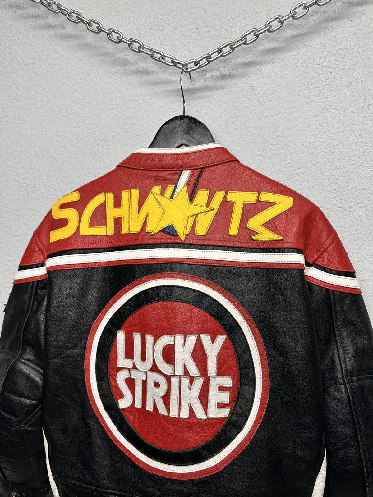 Marlboro Vintage Lucky Strike Red bull F-1 Moto Leather Biker Jacket Size US M / EU 48-50 / 2 - 10 Thumbnail