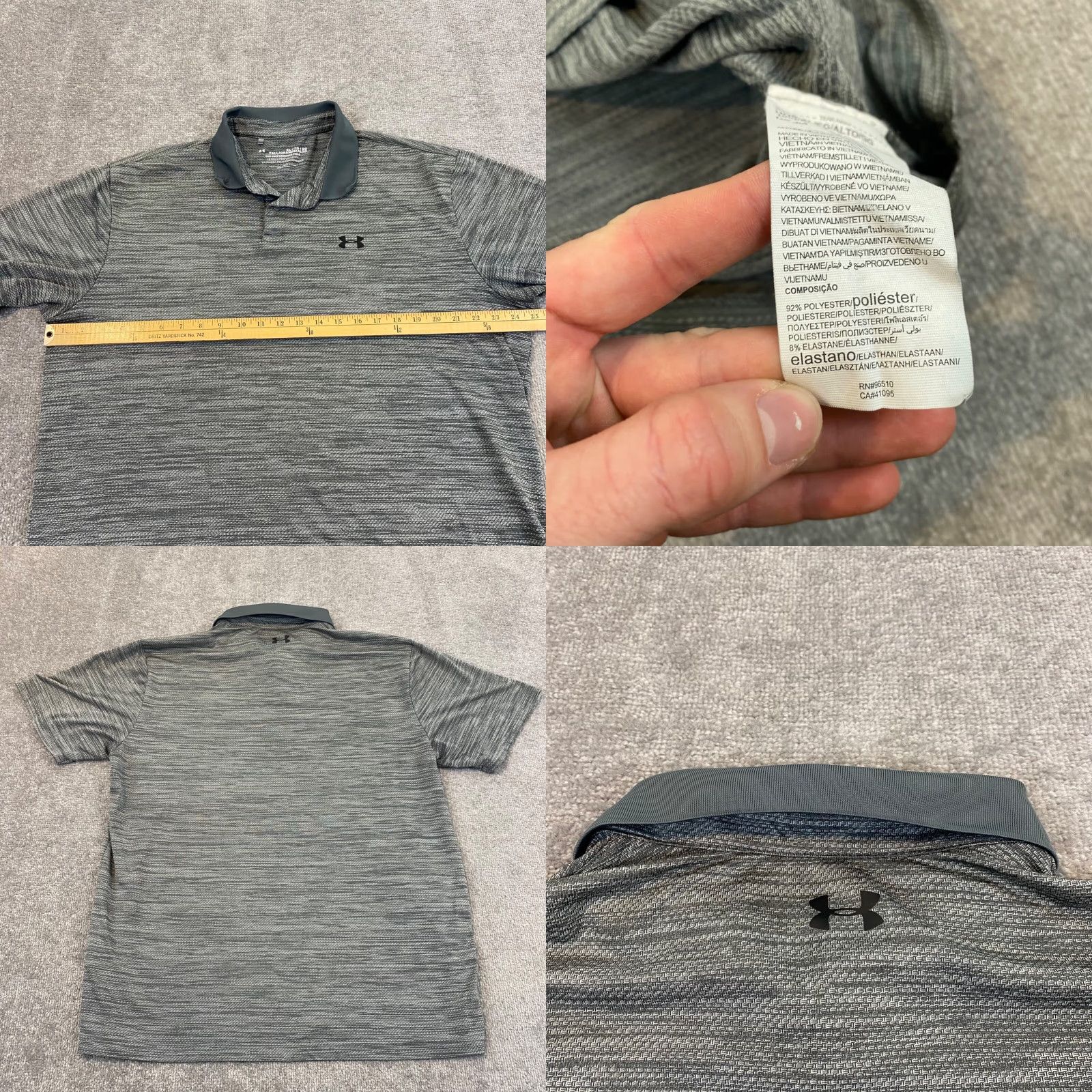 Under Armour UNDER ARMOUR Performance Polo Shirt Mens XL Heather Gray Heatgear Golf Sport Size US XL / EU 56 / 4 - 8 Thumbnail