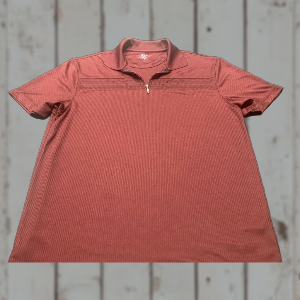 Vintage R&R Casual Polo Shirt Mens Large Maroon 1/4 Zip Golf Short Sleeve Classic Modern Sports Size US L / EU 52-54 / 3 - 1 Thumbnail