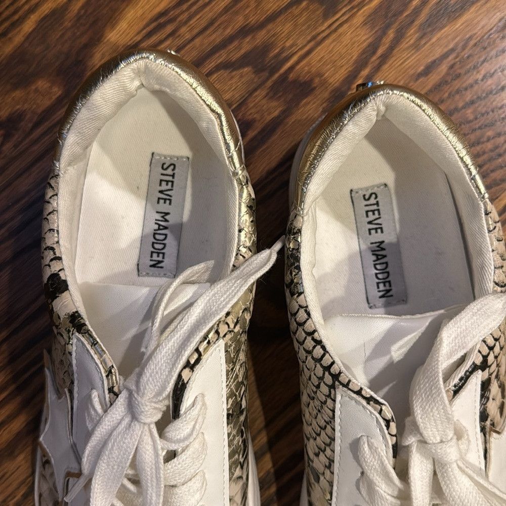 Steve Madden Steve Madden Women’s 8 Leather Sneakers Faux Snake Skin Sta Size US 8 / IT 38 - 6 Thumbnail