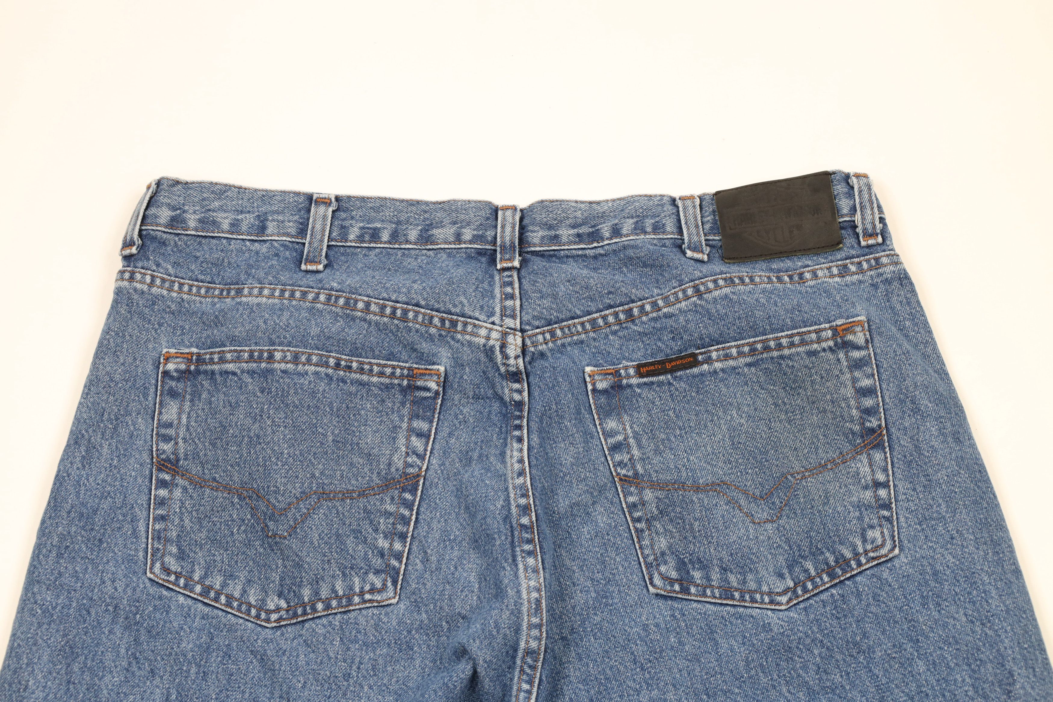 Harley Davidson × Vintage Vintage Harley Davidson Spell Out Bootcut Denim Jeans Blue Size US 38 / EU 54 - 9 Thumbnail