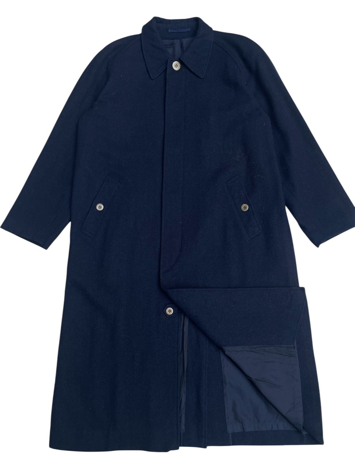 PPFM Peyton Place Wool Dark Navy Overcoat Hidden Placket Size US L / EU 52-54 / 3 - 4 Thumbnail