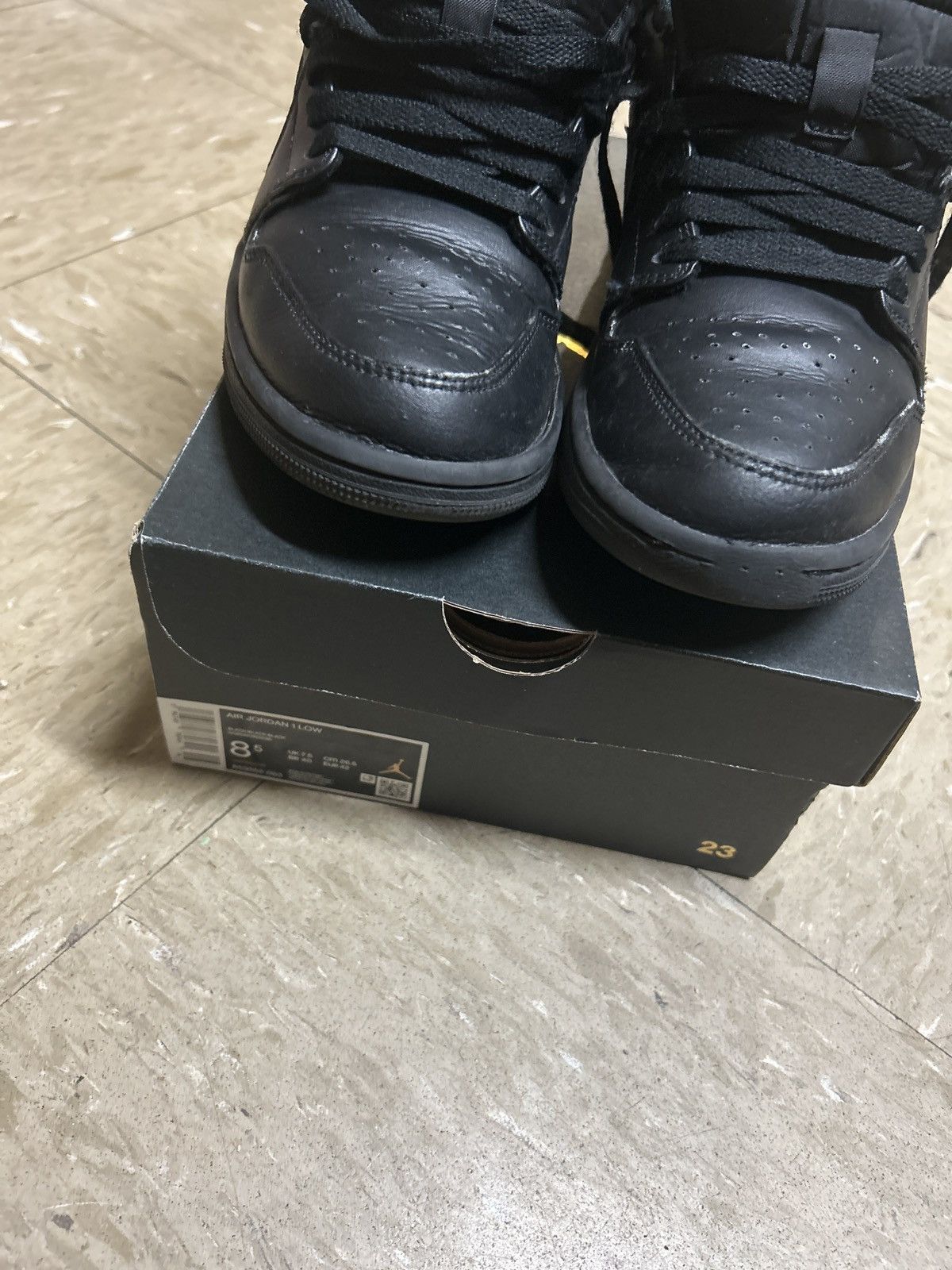 Jordan Brand Jordan 1 Low Triple Black Size (8.5)(2022) Very Worn Size US 8.5 / EU 41-42 - 7 Thumbnail