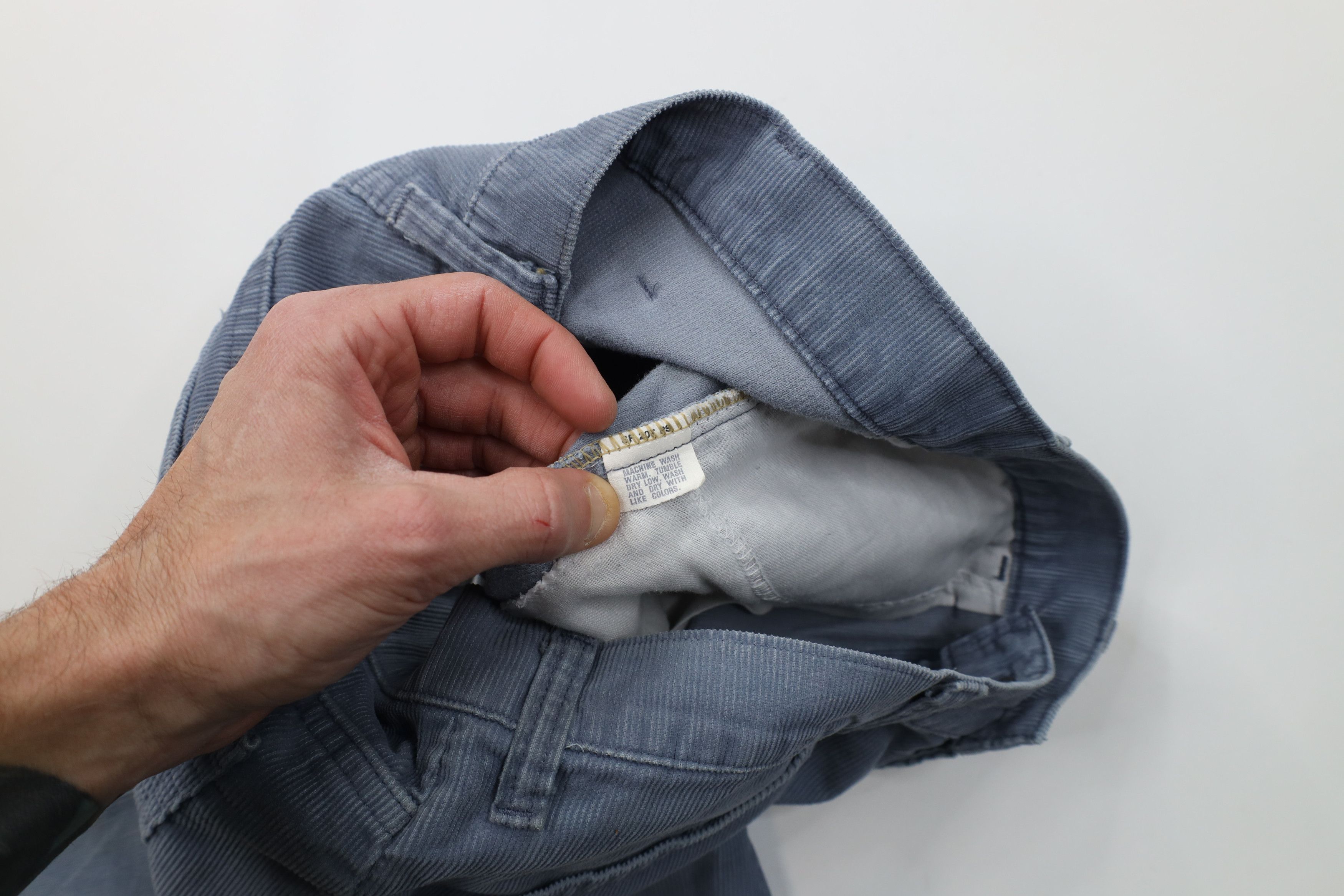 Levi's Vintage 70s Levis 501 Original Fit Corduroy Pants Blue USA Size US 34 / EU 50 - 9 Thumbnail