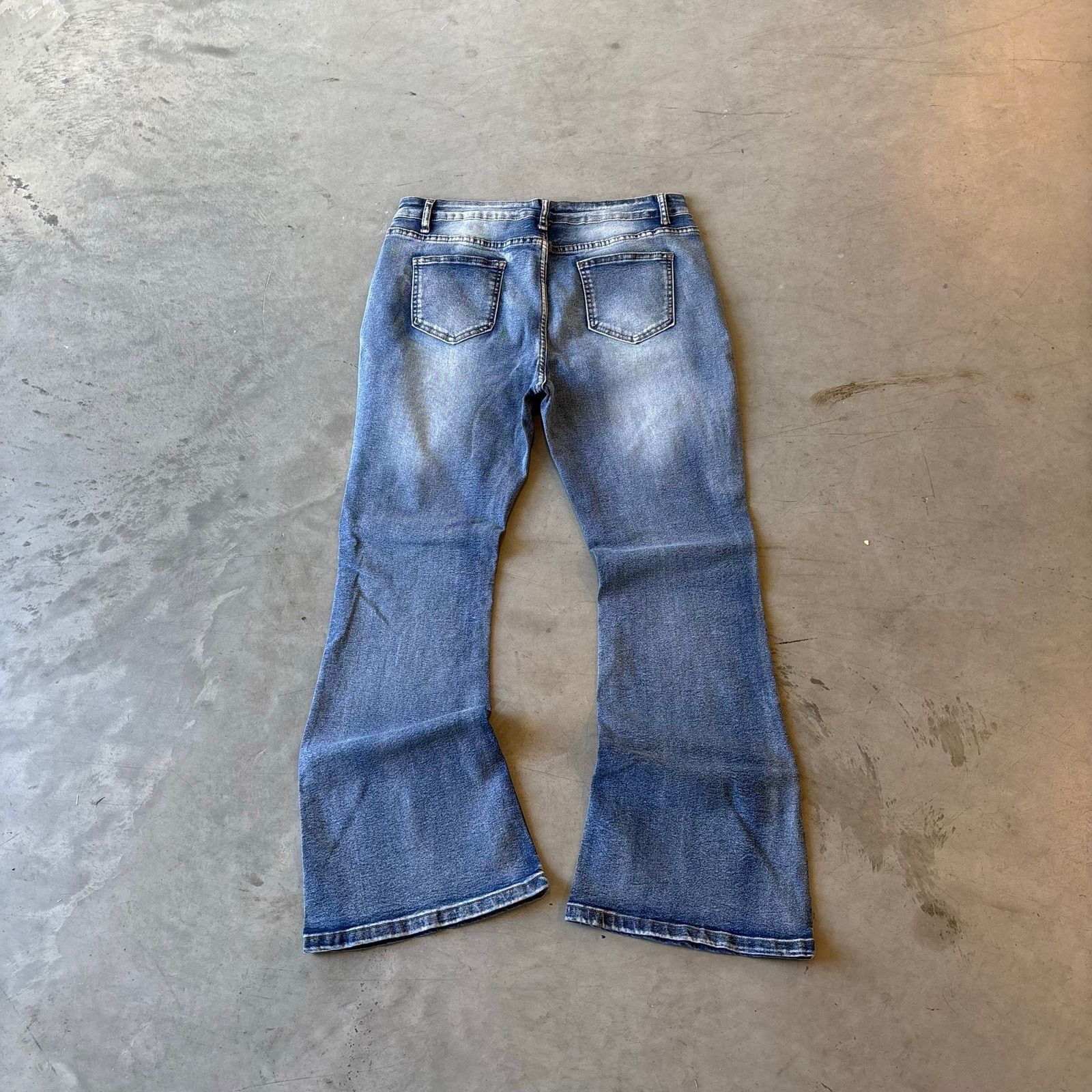 Vintage y2k faded washed bootcut flared denim jeans Size US 32 / EU 48 - 5 Thumbnail