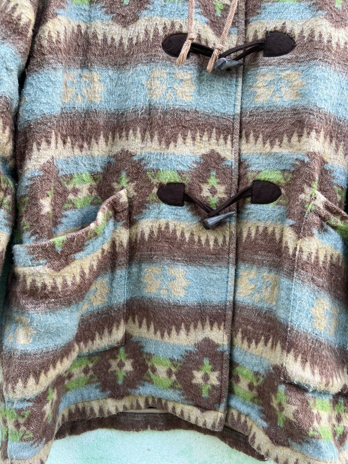 Japanese Brand Vintage Margaretline Aztec Wool Duffle Coat Native American Size US XL / EU 56 / 4 - 10 Thumbnail
