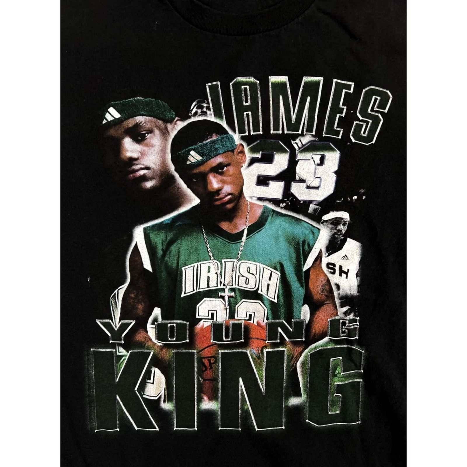 Vintage VINTAGE Lebron James T-Shirt Regular Short Sleeve Black Cotton Size M Men Boys 2000s 90s School Sports Young King US United States Gildan 5000 Size US M / EU 48-50 / 2 - 2 Thumbnail