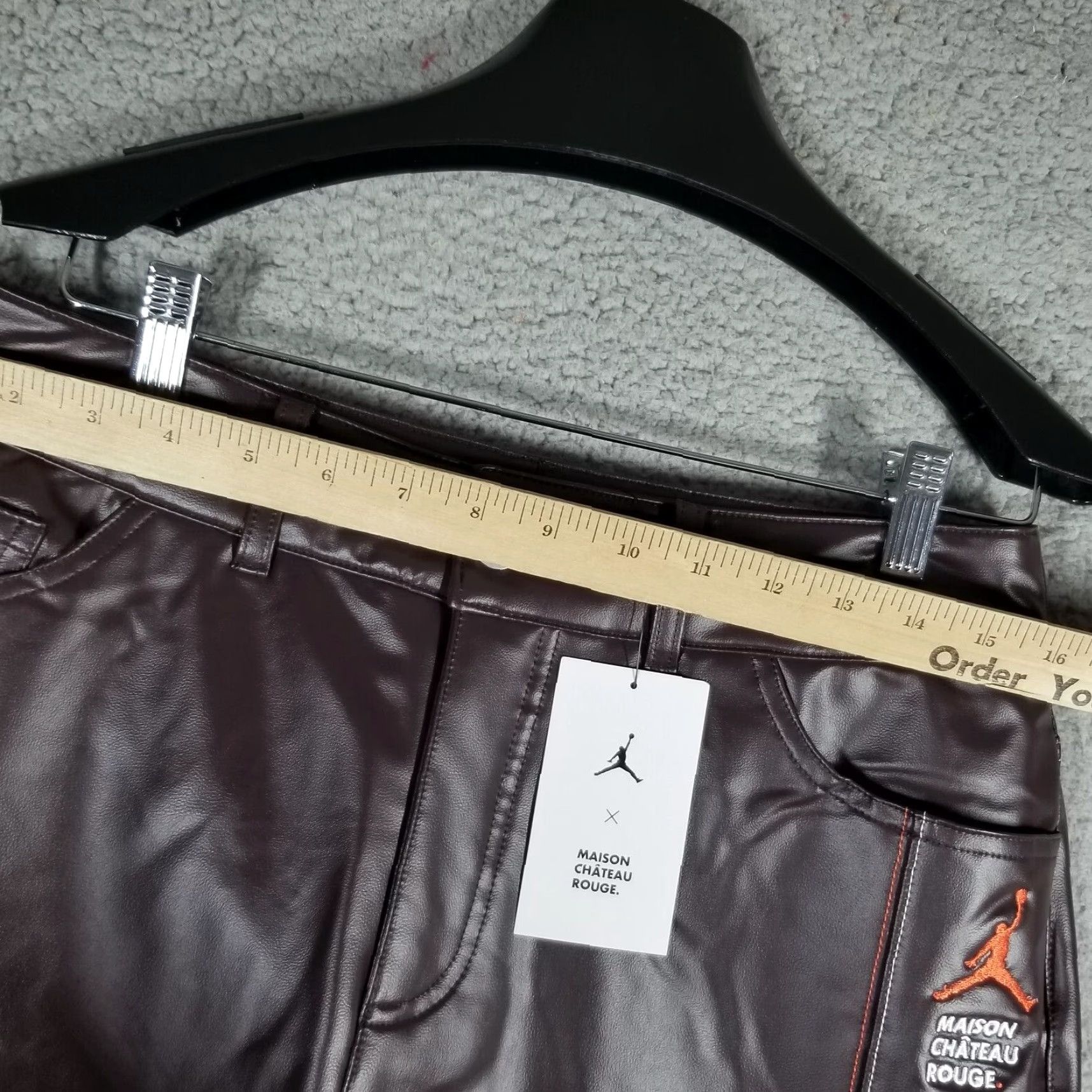 Nike Nike AIR JORDAN X MAISON CHATEAU ROUGE Brown Pants 32X28 Size 10 Unisex Adults Mens Womens Boys Girls 90s Leather Pants DJ9764-203 Size US 32 / EU 48 - 5 Thumbnail