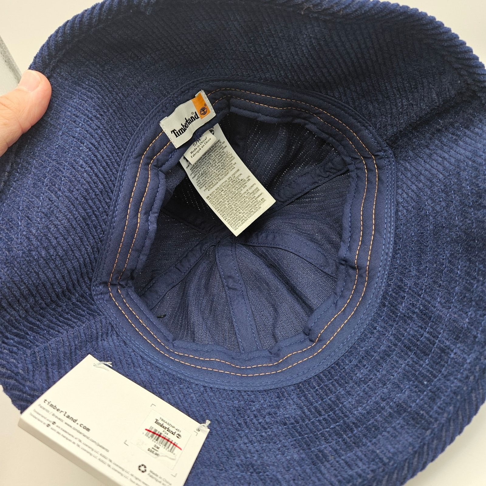 Timberland TIMBERLAND SMALL CORDUROY BUCKET HAT BLUE 100% COTTON NWT Size ONE SIZE - 2 Thumbnail