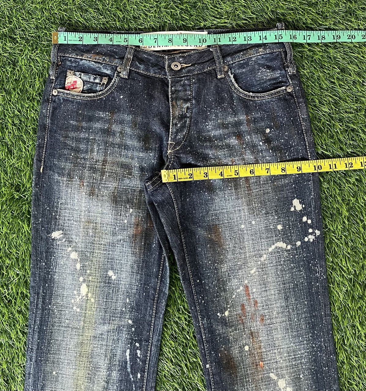 Parasuco Vintage🔥PARASUCO🔥Bootcut Rusty Blue Paint Denim Punk Size US 31 - 7 Thumbnail