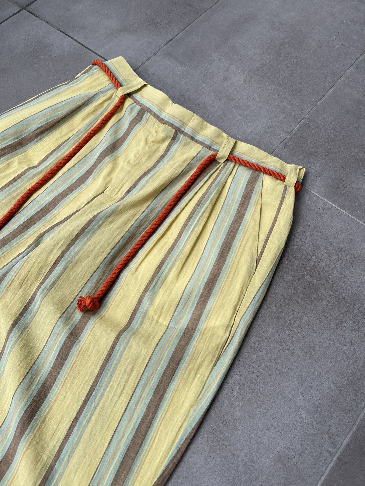 Viktor & Rolf !DS! SS20 Viktor & Rolf Stripe Print Yellow Trousers Size US 36 / EU 52 - 10 Thumbnail