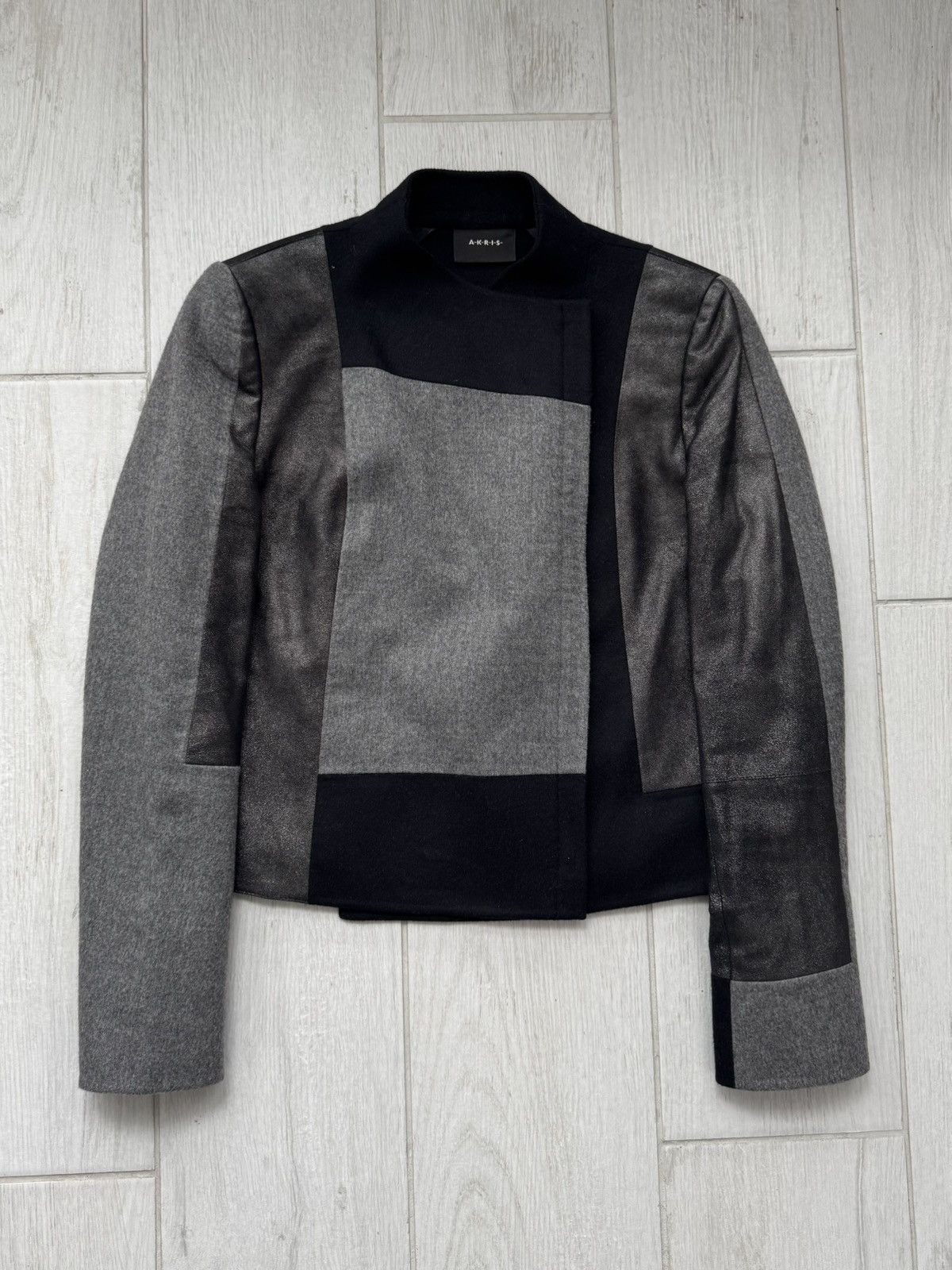 Akris Akris Asymmetric Mixed-Media Wool & Calf Leather Jacket Size M / US 6-8 / IT 42-44 - 4 Thumbnail