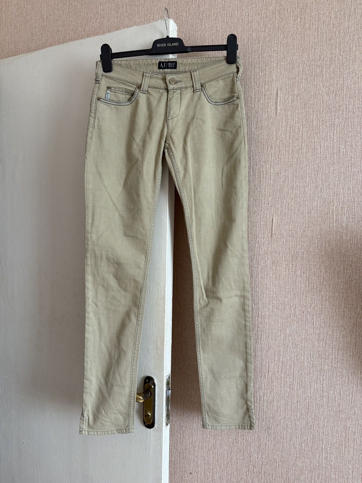 Armani Vintage Armani Jeans AJ Beige Slim Fit Denim Pants Women’s Size 27" / US 4 / IT 40 - 3 Thumbnail