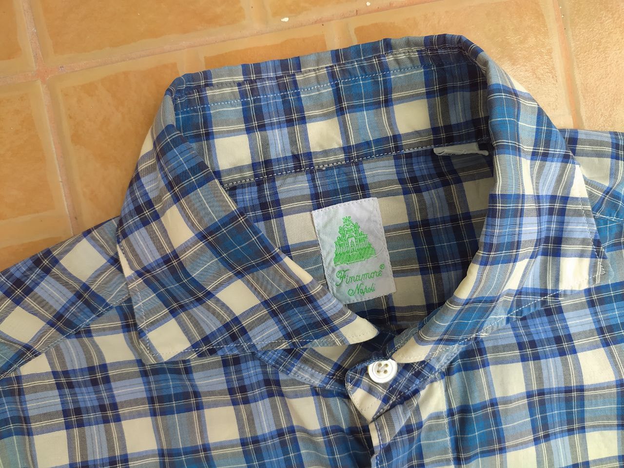 Finamore FINAMORE NAPOLI BUTTON UP CHECKED SHIRT SIZE S Size US S / EU 44-46 / 1 - 3 Thumbnail