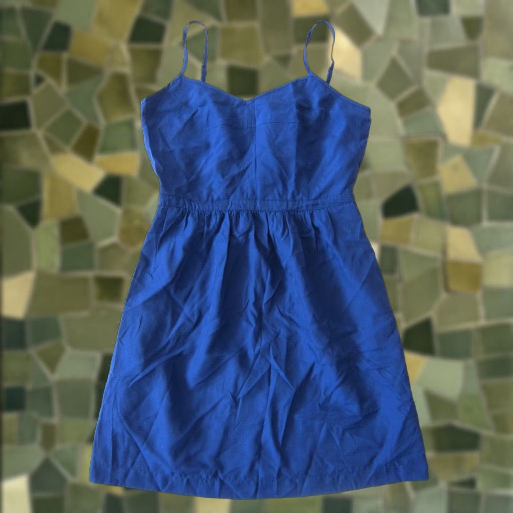 J.Crew NWT J.Crew Royal Blue Spaghetti Strap Pocket Empire Tank Slip Sun Dress Size 4 Size S / US 4 / IT 40 - 1 Thumbnail
