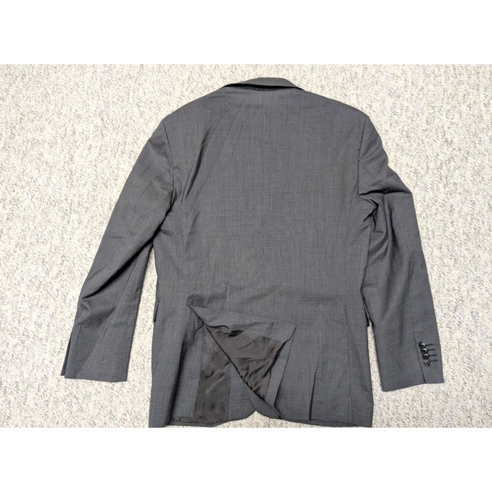 Yves Saint Laurent VINTAGE YSL ITALY Blazer JACKET Mens 40R Wool Gray Houndstooth Two-Button Notch Double-Vented 40 Regular 21.5" chest Size 40R - 2 Thumbnail