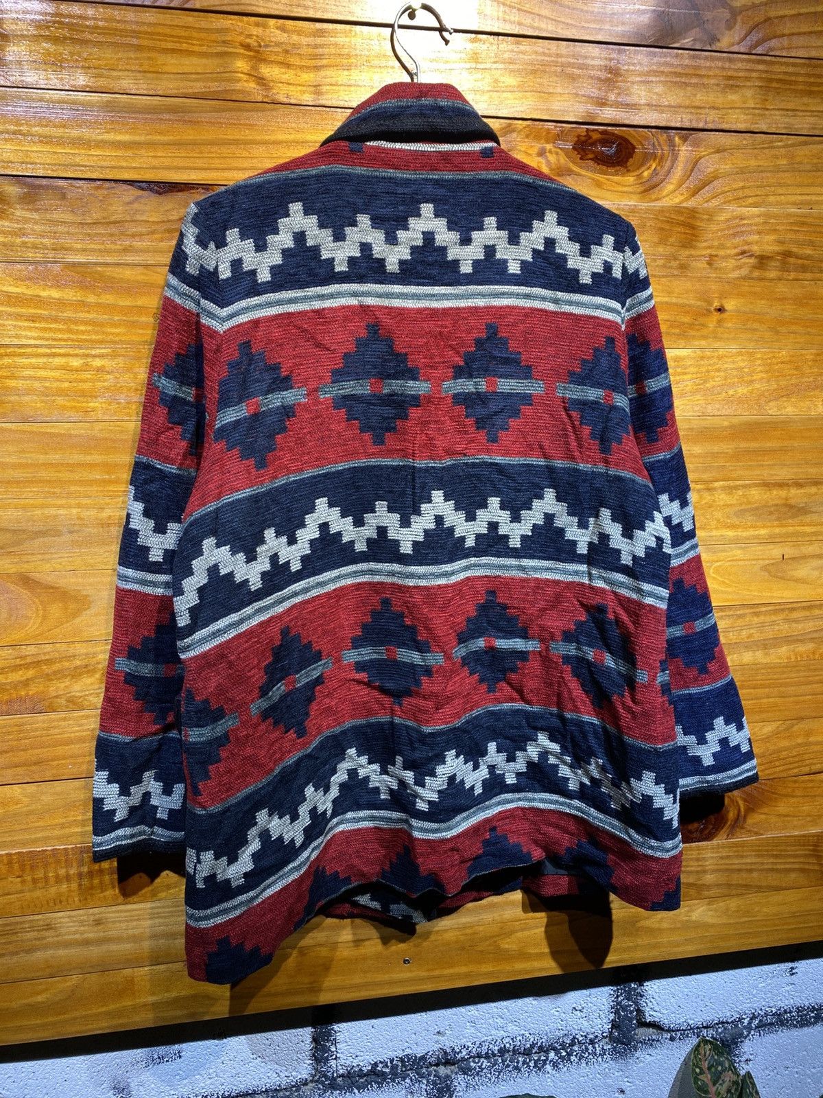 Japanese Brand Vintage GAMZA Southwestern Knit Jacket Geometric Pattern Size M / US 6-8 / IT 42-44 - 9 Thumbnail