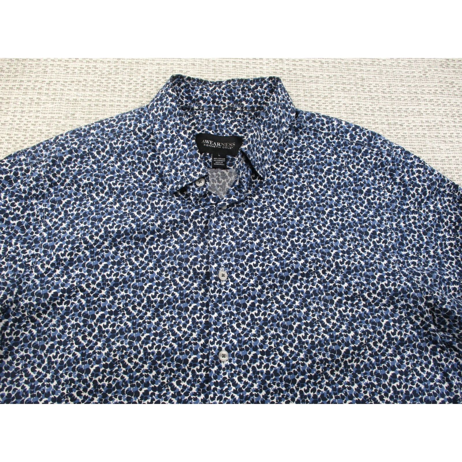 Vintage Awearness Kenneth Cole Shirt Mens Large Floral Print Button Up Stretch Casual Size US L / EU 52-54 / 3 - 4 Thumbnail