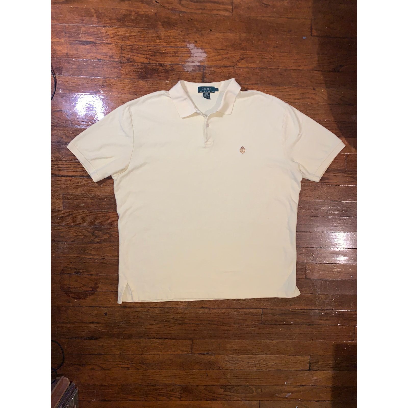 Polo Ralph Lauren Lauren Ralph Lauren Yellow Polo Shirt XL Crest Logo USA Size US XL / EU 56 / 4 - 1 Thumbnail