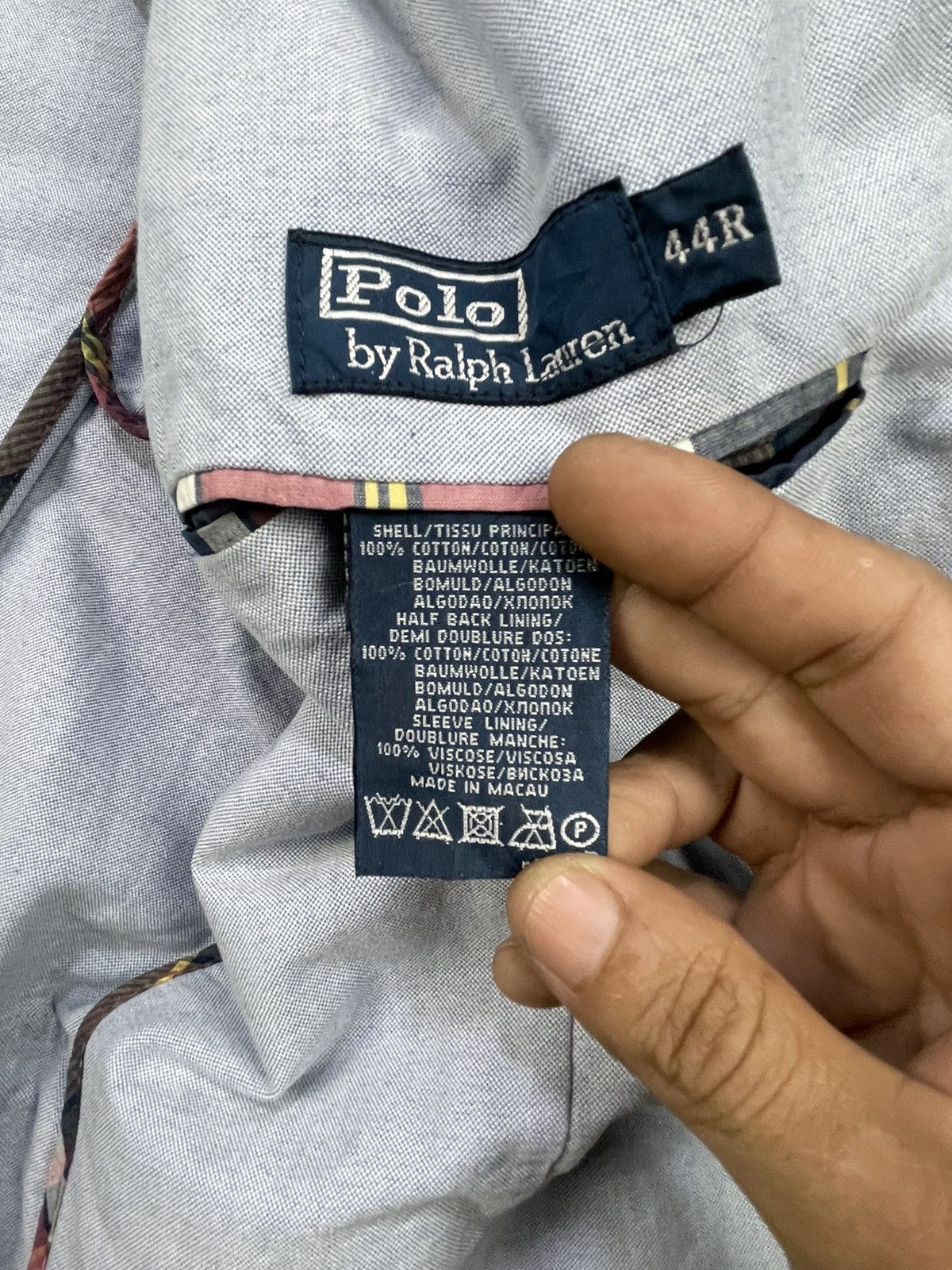 Polo Ralph Lauren Vtg Polo Ralph Lauren Checked Trim Single Breasted Blazers Size 44R - 18 Thumbnail