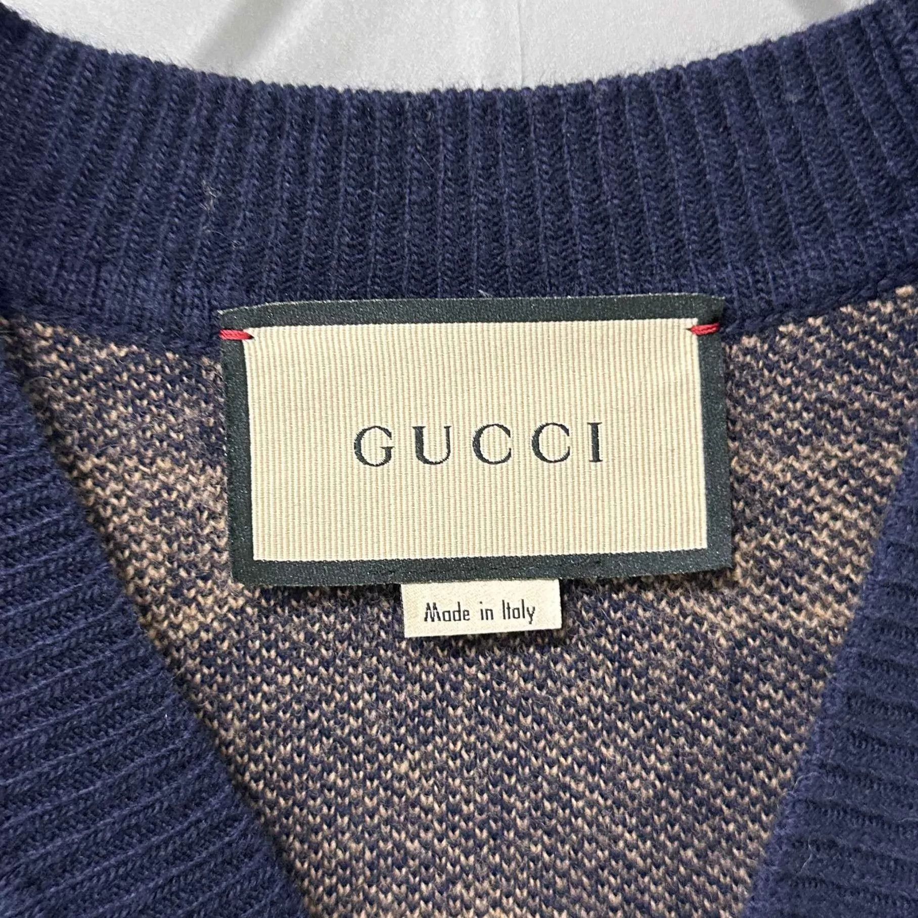 Gucci GUCCI Blue Full Print Double G Knit Cardigan M Size US M / EU 48-50 / 2 - 4 Thumbnail