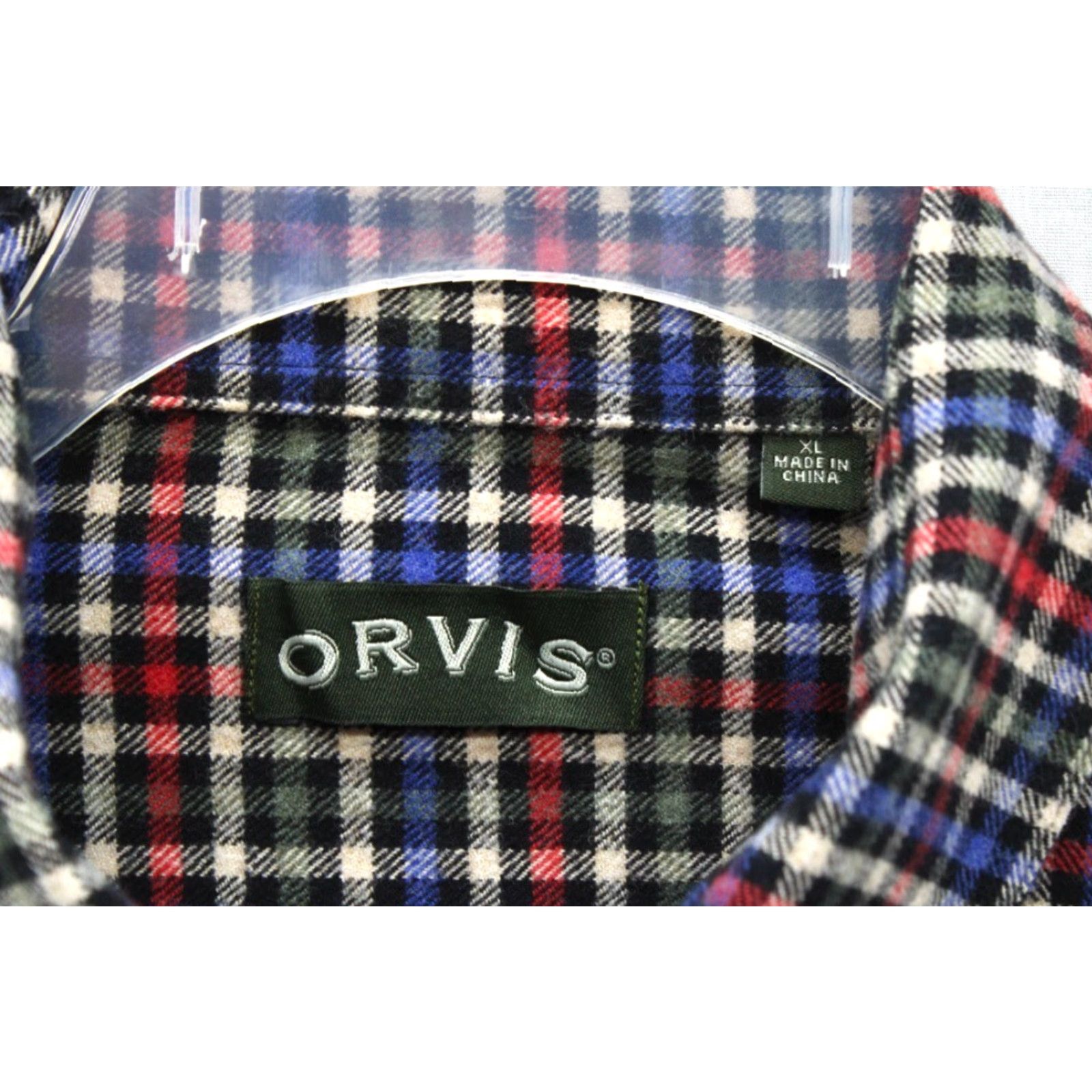 Orvis Orvis Luxury Flannel Shirt Men's XL Red White Blue Plaid Long Sleeve Button-Down Size US XL / EU 56 / 4 - 5 Thumbnail
