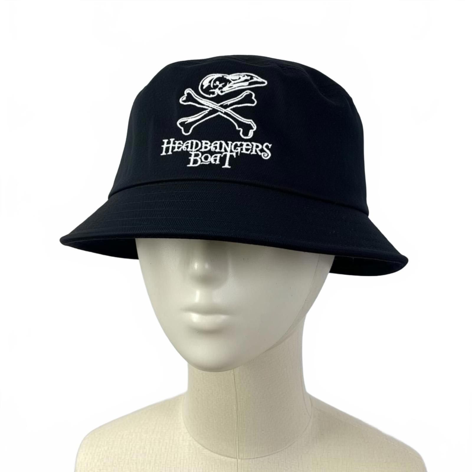 Other Headbangers Boat Black Bucket Hat with Skull and Crossbones Size ONE SIZE - 1 Thumbnail