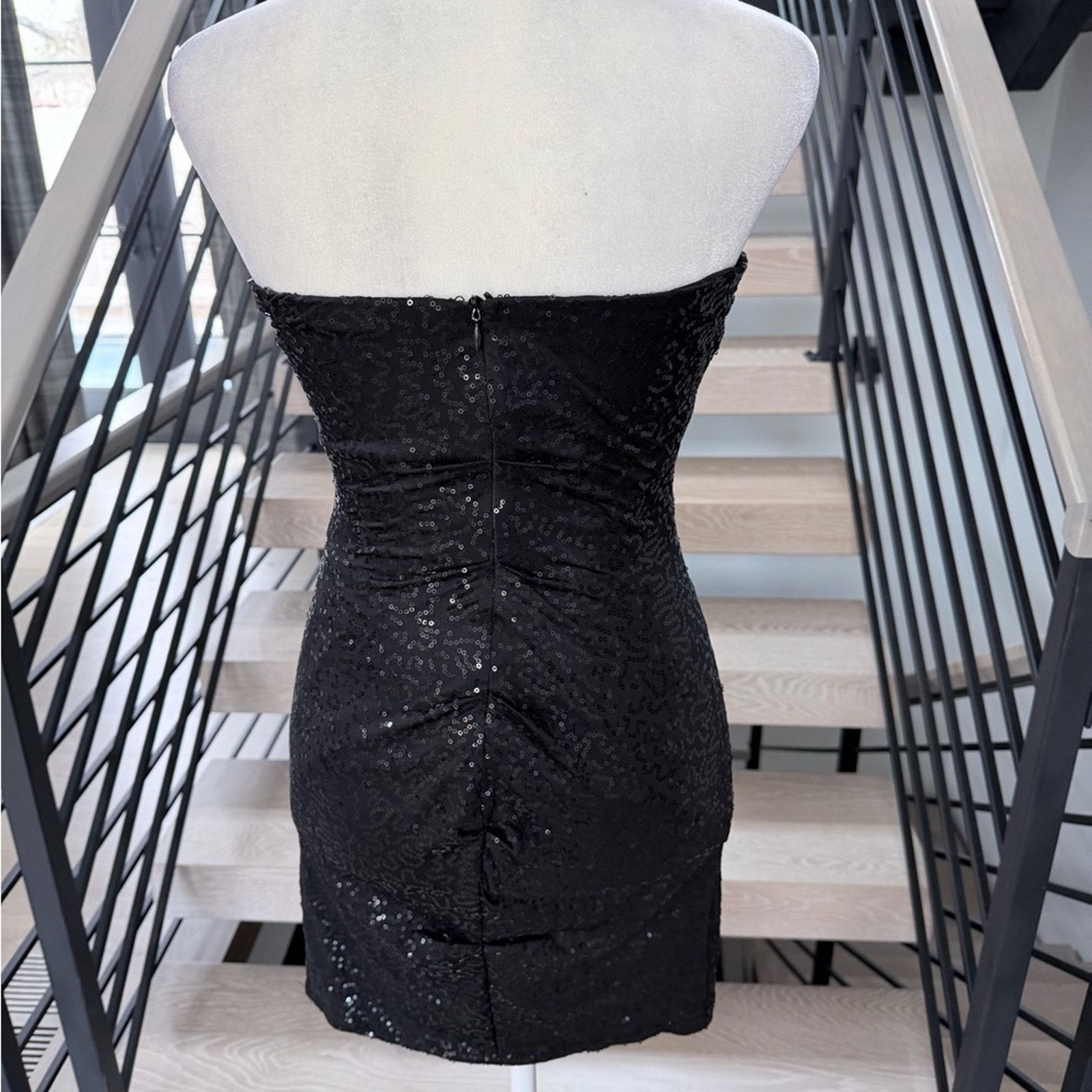Other New Y2K Black Sequin Mini Strapless Dress size XS Size XS / US 0-2 / IT 36-38 - 4 Thumbnail