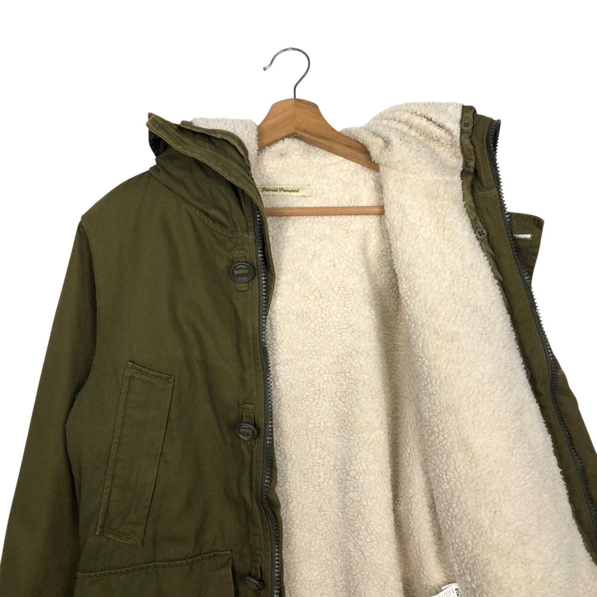 Japanese Brand 🔥 JOURNAL STANDARD Sherpa-Lined Hooded M-65 Field Jacket Size US M / EU 48-50 / 2 - 14 Thumbnail