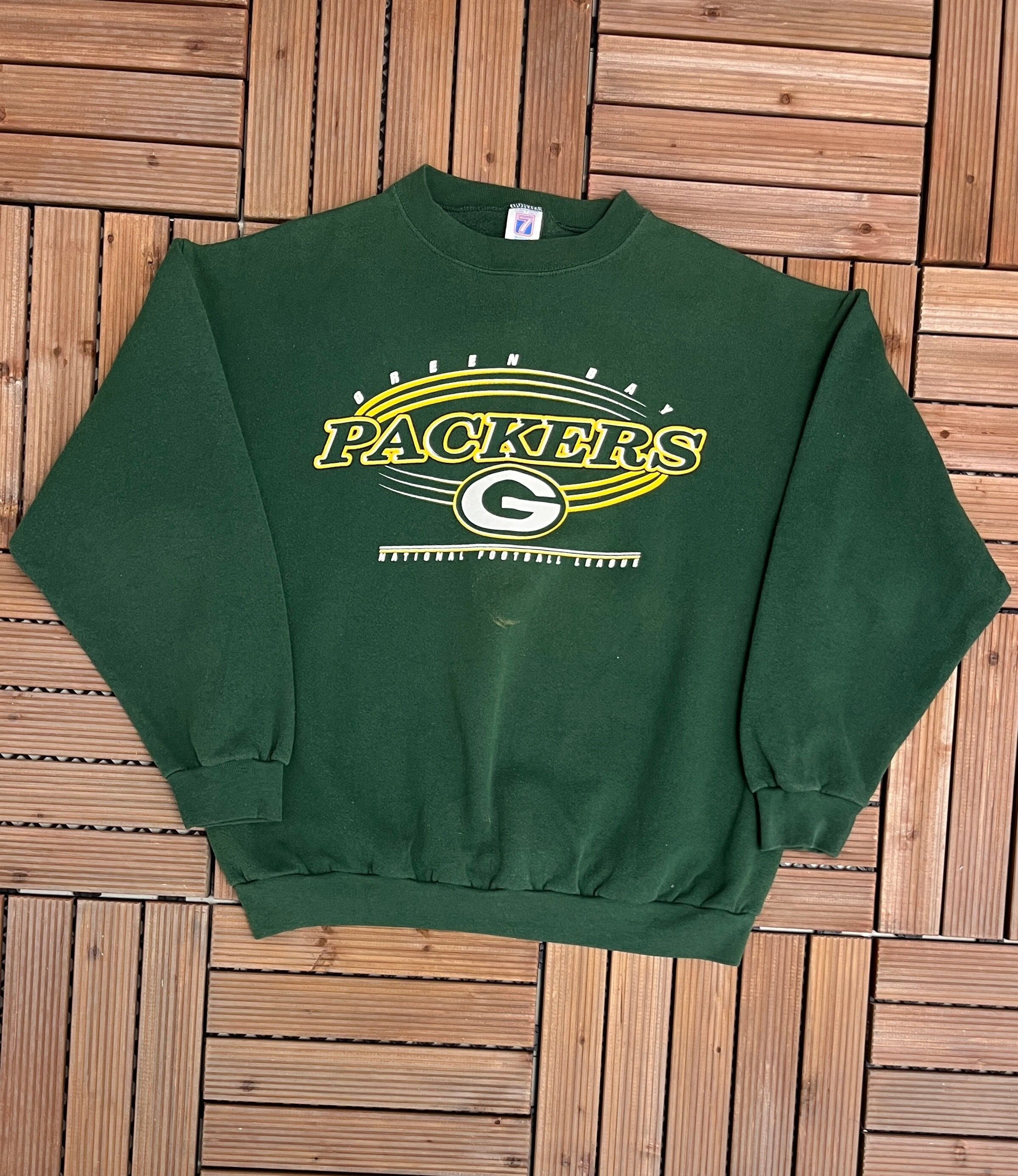 Logo 7 Green Bay Packers Vintage Green Crewneck Sweater Size US L / EU 52-54 / 3 - 1 Thumbnail