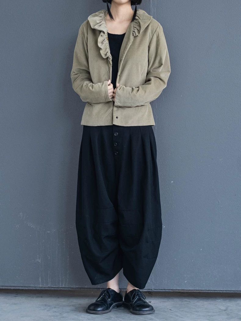 Kenzo KENZO Bean green petal collar corduroy coat Size S / US 4 / IT 40 - 3 Thumbnail