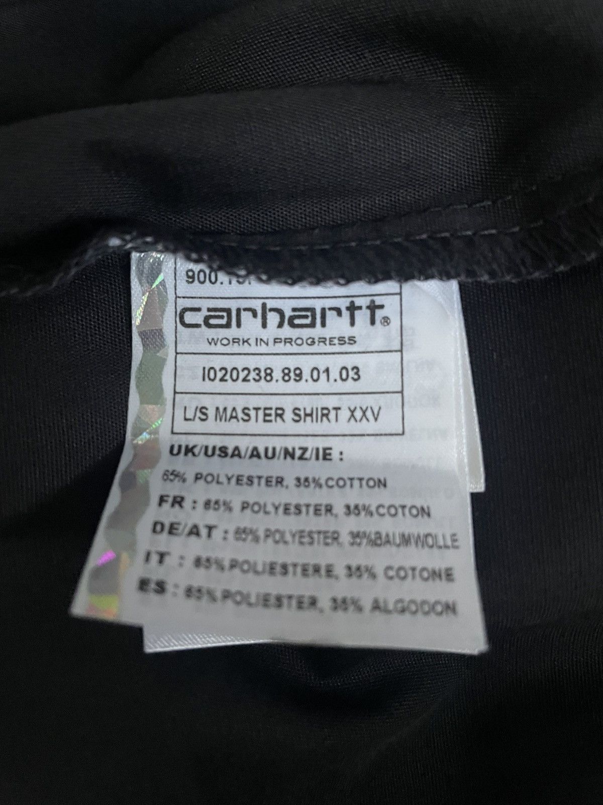Carhartt Wip Carhartt WIP 25 MASTER SHIRT XXV Black rigid Size S Small Size US S / EU 44-46 / 1 - 2 Thumbnail