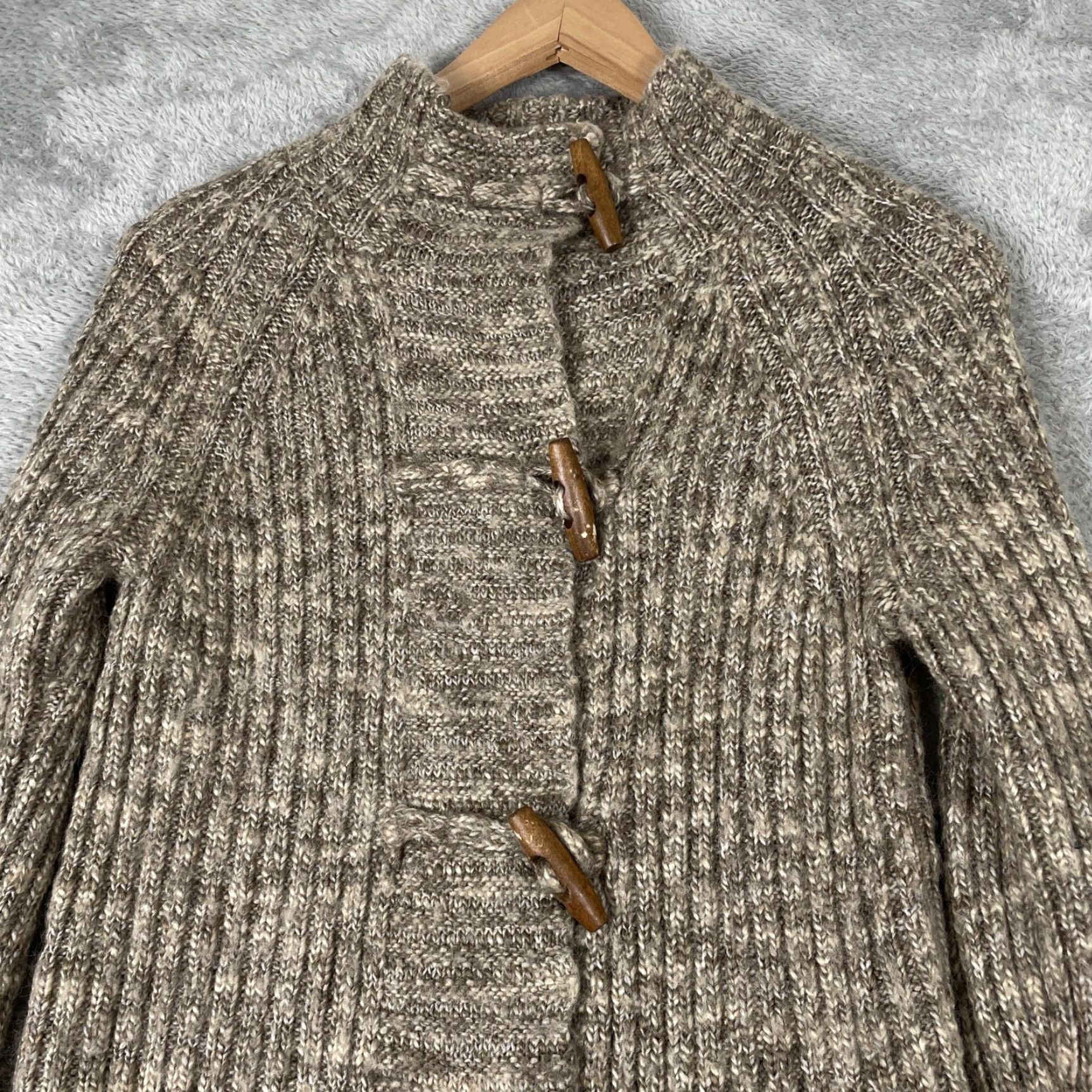 Vintage VINTAGE RuffHewn Cardigan Sweater Womens Small Brown Wool Blend Toggle Rib Knit Chunky Size S / US 4 / IT 40 - 4 Thumbnail