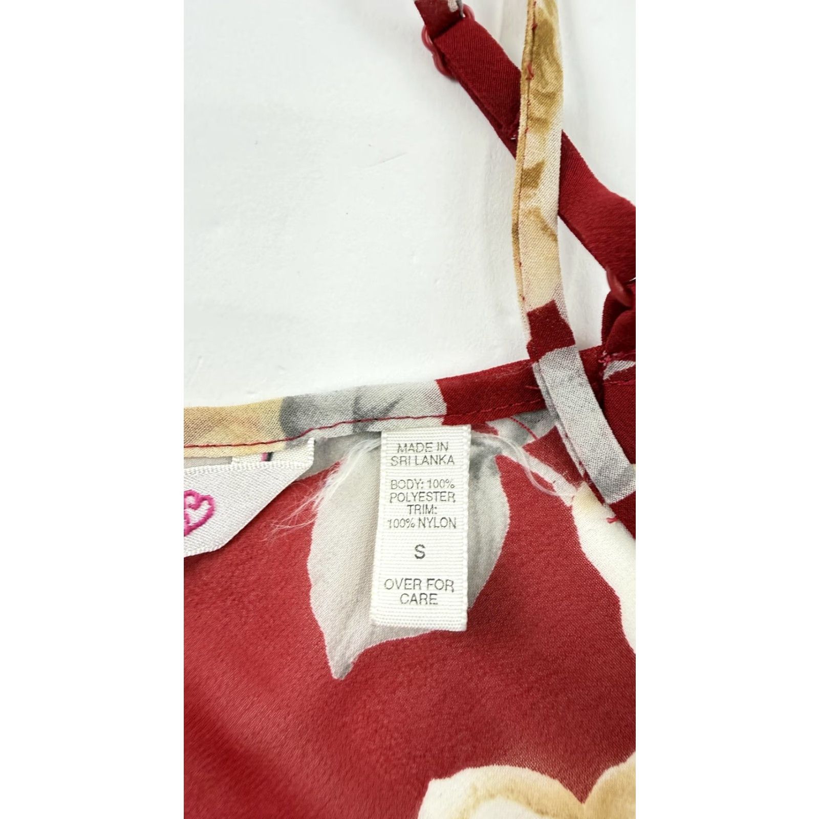 Victoria's Secret VINTAGE Victoria's Secret Nightgown Womens Small Red Satin Rose Floral Lace Chemise Size ONE SIZE - 3 Thumbnail