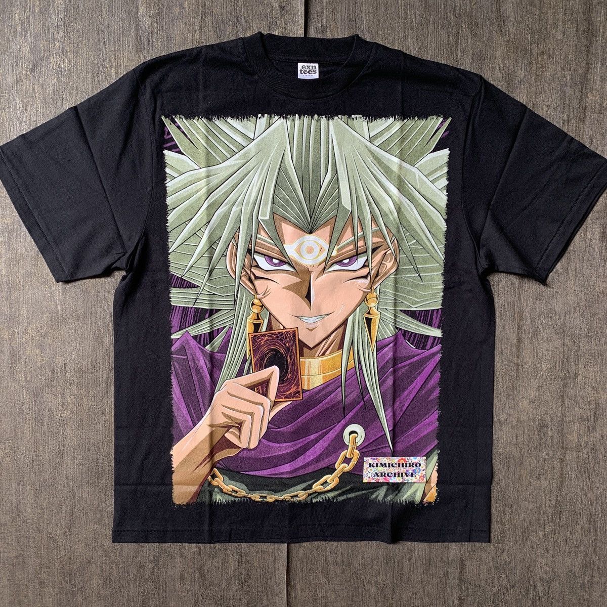 Image of Yugioh X Yami Marik X The Winged Dragon X Anime Tees in Black, Men's (Size XL)