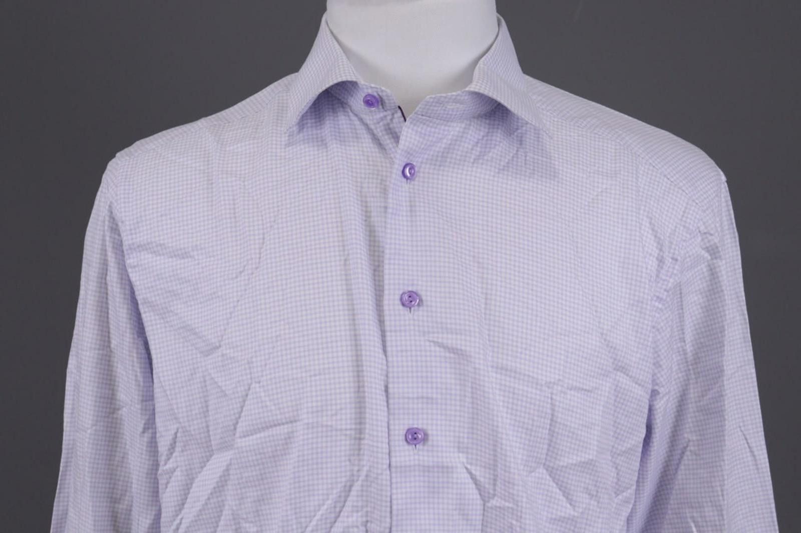 Eton Eton Contemporary Fit BLue Check Twill Shirt Sz 43 / 17 Size US M / EU 48-50 / 2 - 4 Thumbnail
