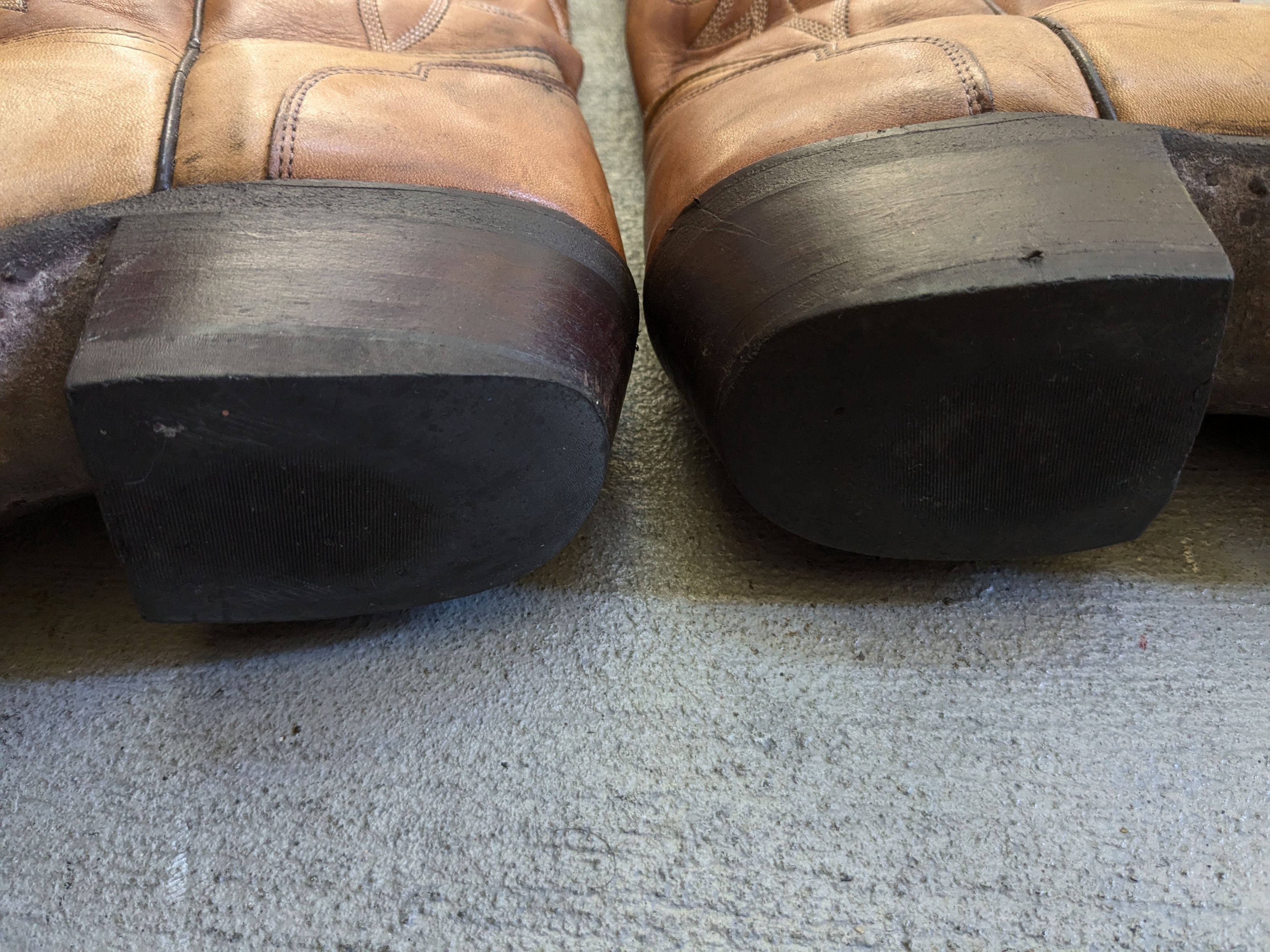 Vintage J Chisholm Cowboy Boots Brown Tan 9.5 D Leather Size US 9.5 / EU 42-43 - 16 Thumbnail