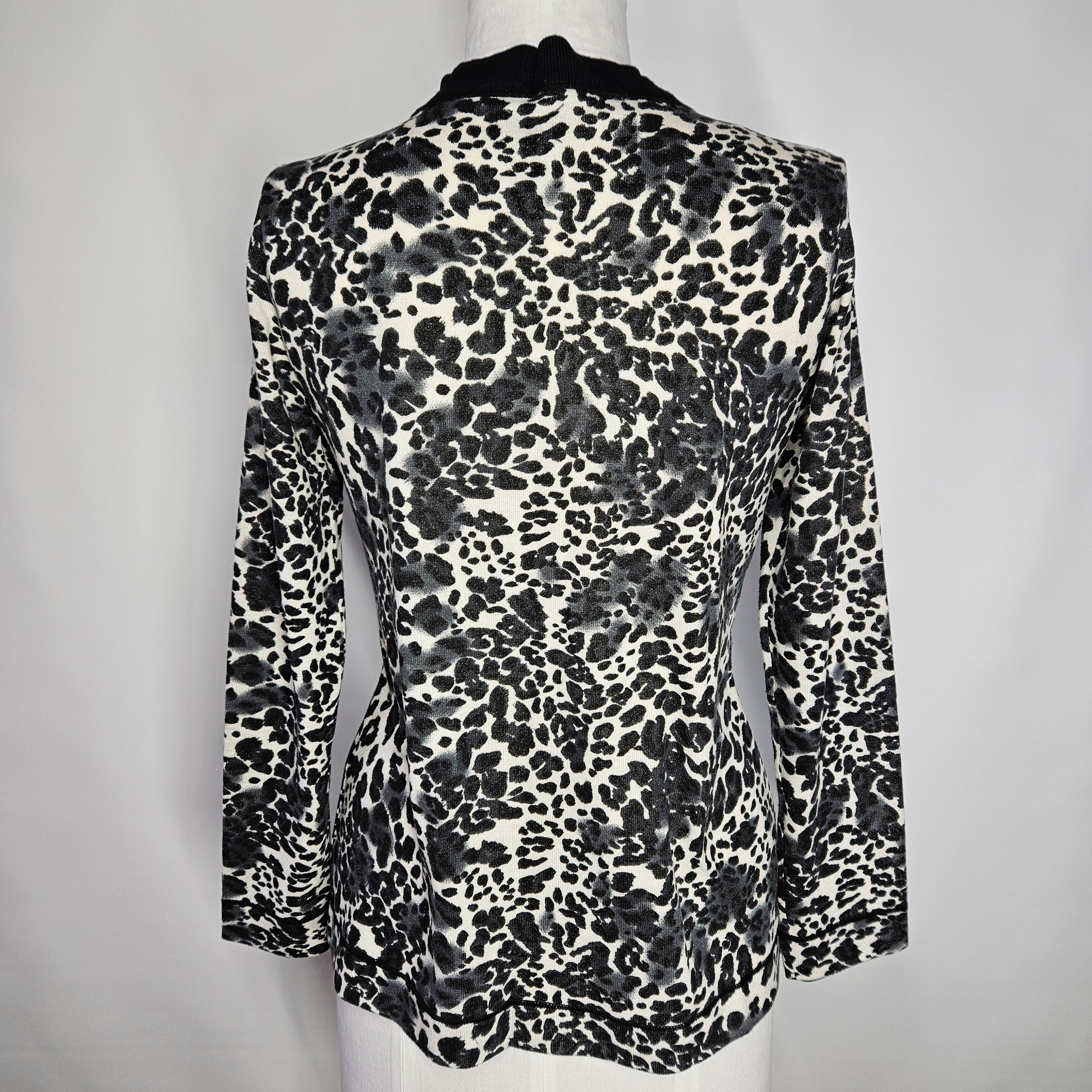 Chicos Additions By Chicos Size M Cardigan Sweater Leopard Print Size M / US 6-8 / IT 42-44 - 4 Thumbnail