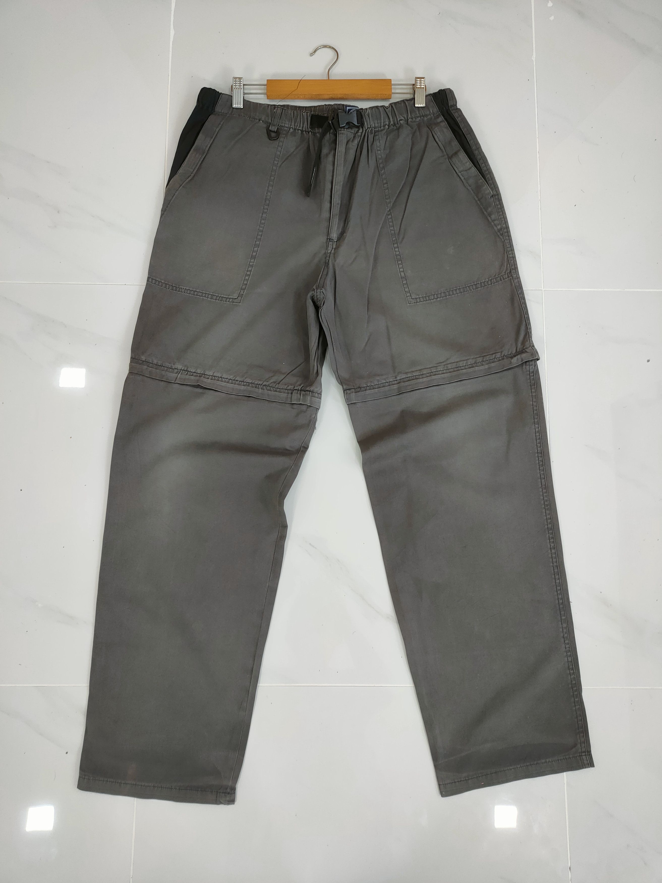 BRIDGE GREY BUCKLE BAGGY PANTS
