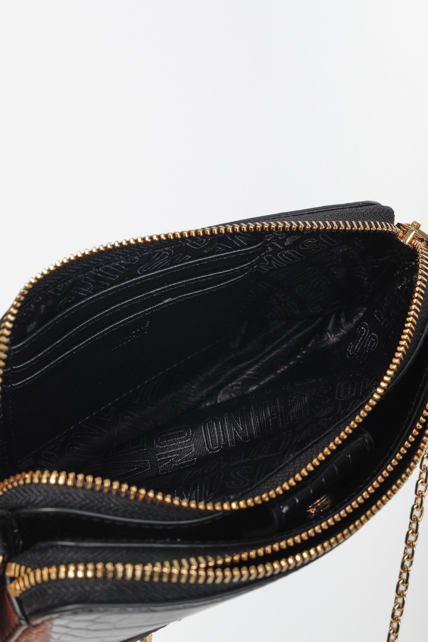 Love Moschino Love Moschino PU Croco Logo-Plaque Zip Around Crossbody Bag Size ONE SIZE - 11 Thumbnail