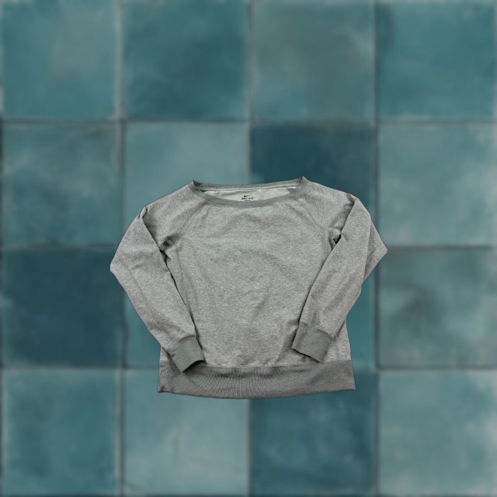 Nike Nike Sweatshirt Womens Small Gray Heather Dri Fit Ribbed Hem Cuff Long Sleeve Size S / US 4 / IT 40 - 1 Thumbnail