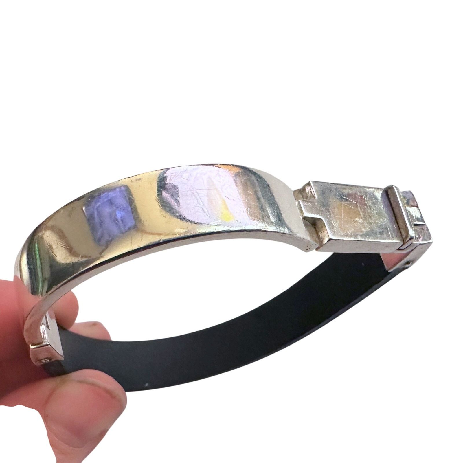 Gucci Gucci Rubber and Sterling Silver ID Bracelet- Full Inclusion Size ONE SIZE - 5 Thumbnail