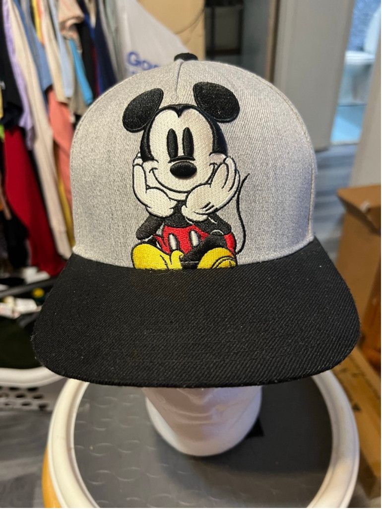 Disney Unisex Disney Mickey Mouse Grey Black Snapback Hat One Size Size ONE SIZE - 1 Thumbnail