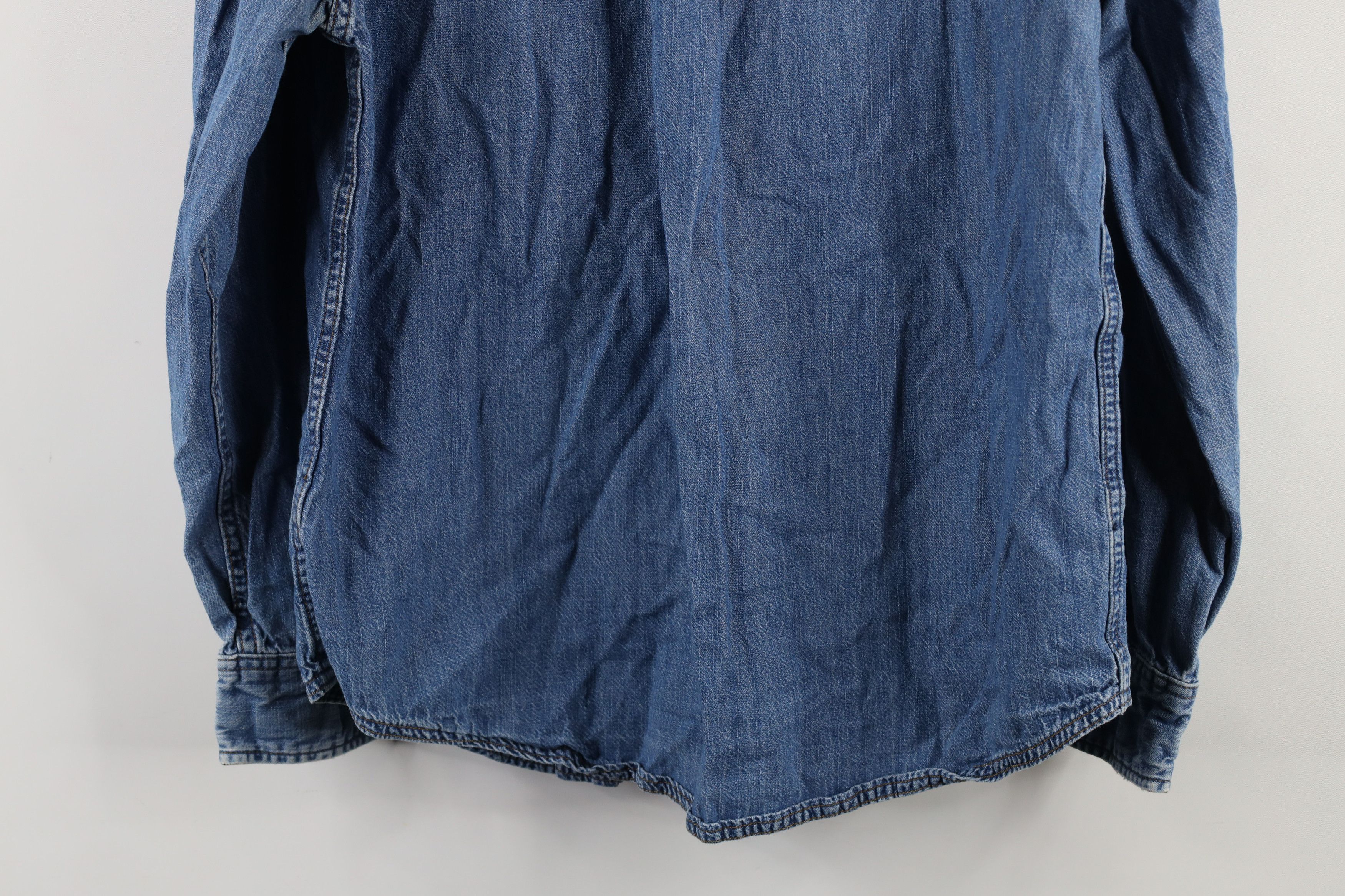 Vintage Vintage 90s Streetwear Denim Jean Collared Button Shirt Size US S / EU 44-46 / 1 - 14 Thumbnail