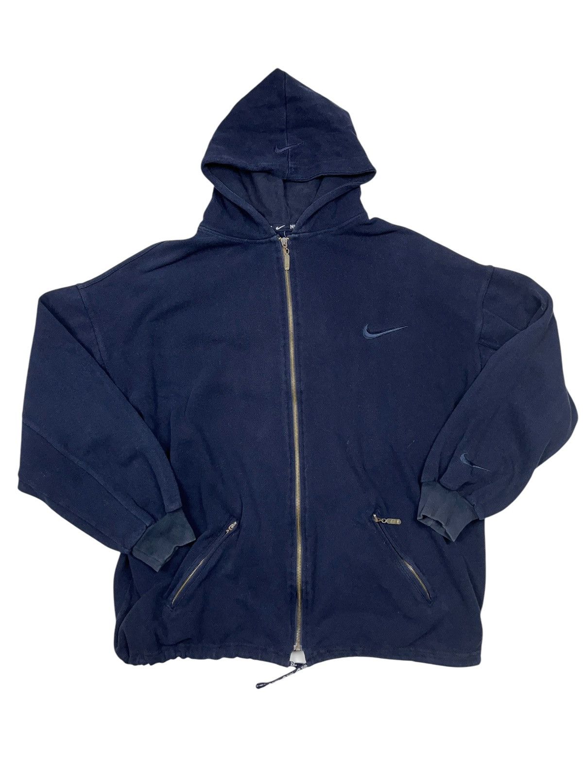 Nike × Vintage Vintage 90s Nike Bootleg 4 Swooshes Cotton Jacket Y2K Size US L / EU 52-54 / 3 - 3 Thumbnail