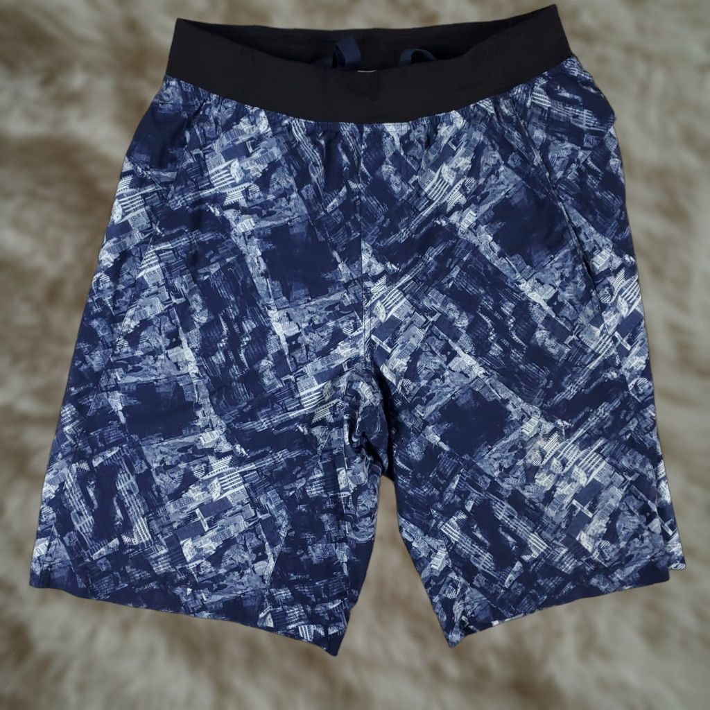 Lululemon Lululemon Shorts Mens M Blue City Scape Lace Tie Stretch Athletic Shorts Mens Blue City Scape Lace Tie Stretch Athletic Size US 31 - 1 Thumbnail