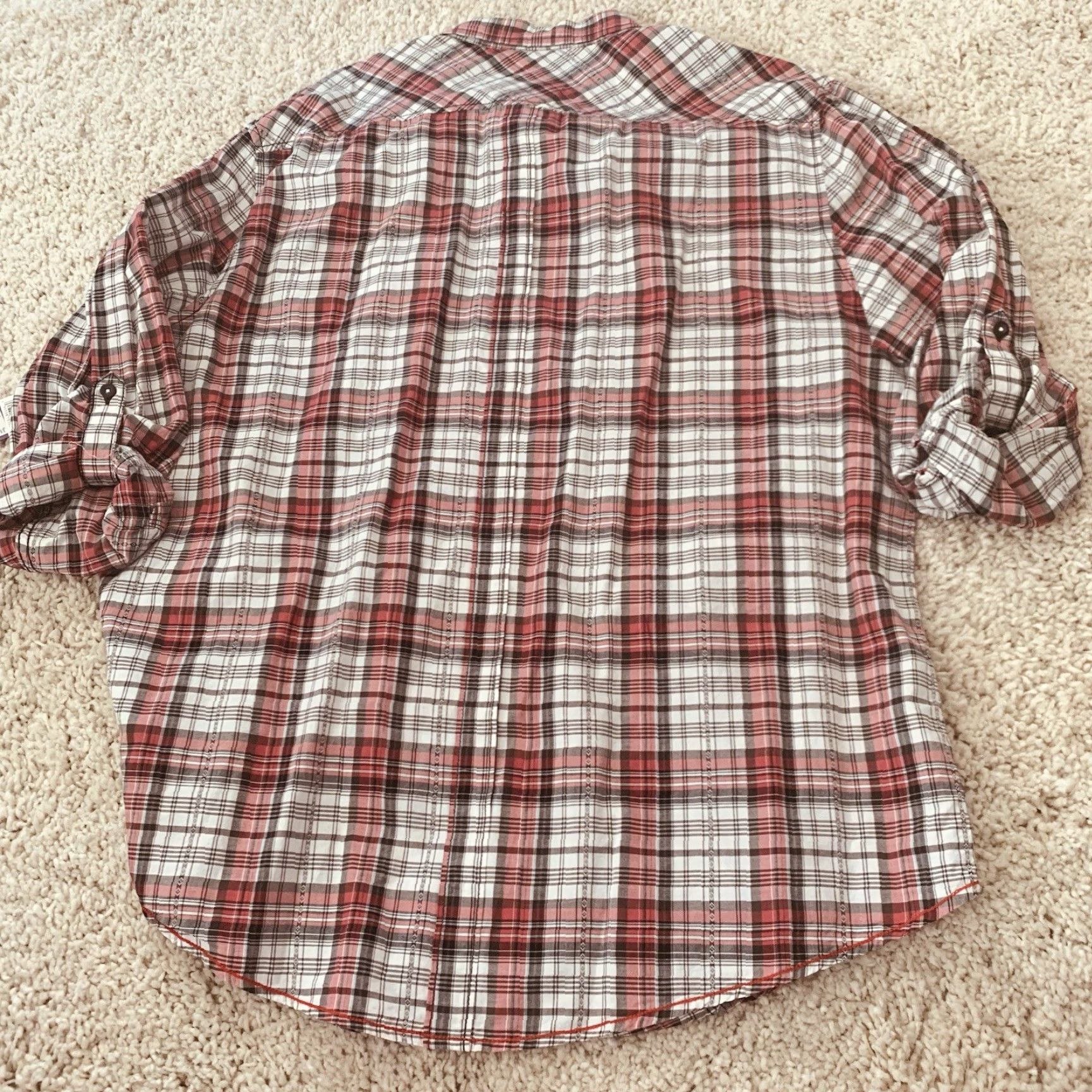 Vintage Threads & Heirs Shirt Mens XXL Button-Up Plaid 100% Cotton Red Long Sleeve Casual Vintage? No — (omit) Size US XXL / EU 58 / 5 - 5 Thumbnail