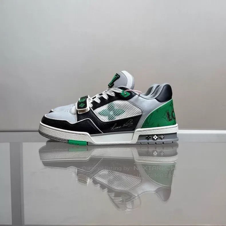 Louis Vuitton Louis Vuitton Trainer Black and Green Velcro shoes Size US 7 / EU 40 - 2 Thumbnail