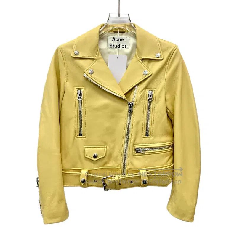 Acne Studios Acne Studios Yellow sheepskin leather collar zip long slee Size 4XL / US 24-26 - 1 Thumbnail